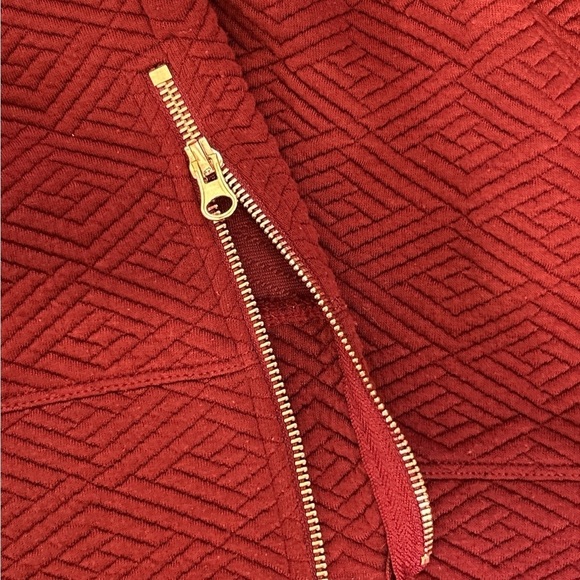 Ideology Zip-Side Quilted Hoodie Burgundy Size Medium - Picture 7 of 9
